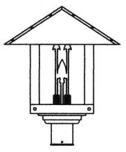 Arroyo Craftsman TRP-16ARF-VP - 16" timber ridge post mount with arrow filigree