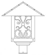 Arroyo Craftsman TRP-16ASWO-S - 16" timber ridge post mount with ashbury  filigree