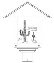 Arroyo Craftsman TRP-16CTWO-S - 16" timber ridge post mount with cactus  filigree