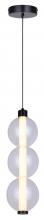 Canarm LPL316A01BK - MELODY, LPL316A01BK, MBK Color, 1 Lt LED Rod Pendant, Clear Glass + Acrylic, 10W LED (Integrated)