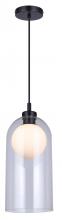 Canarm IPL1142A01BK - PELIA 60-Watt 1 Light Black Contemporary Pendant with Clear Glass Shade