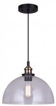 Canarm IPL674B01BKG - Thea 1 Light Pendant, Black Finish