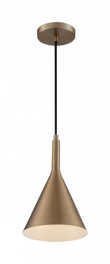 Lightcap - 1 Light Pendant with- Burnished Brass Finish