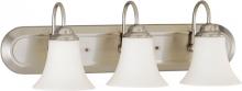 Nuvo 60/1834 - Dupont - 3 Light Vanity with Satin White Glass - Brushed Nickel Finish