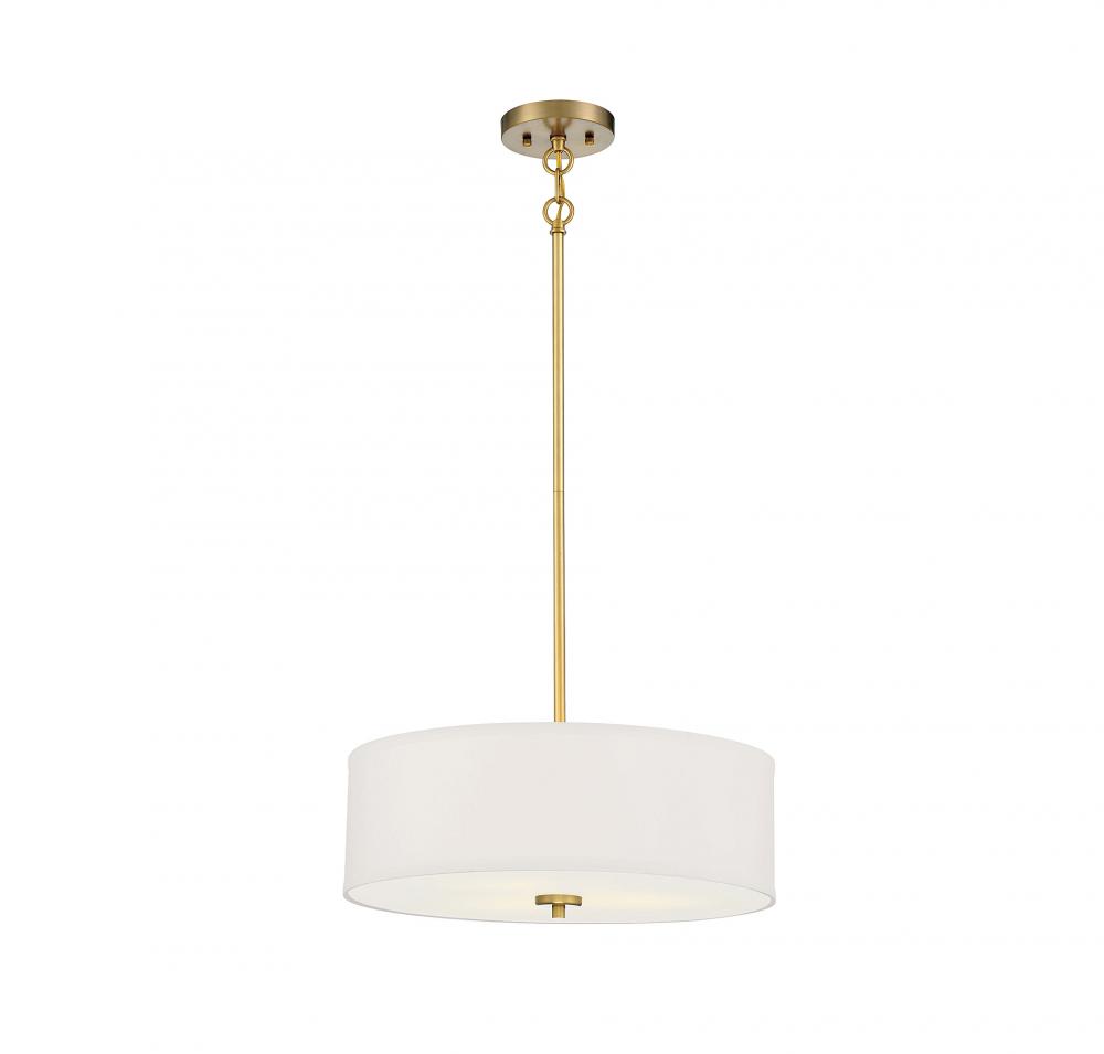 3-Light Pendant in Warm Brass