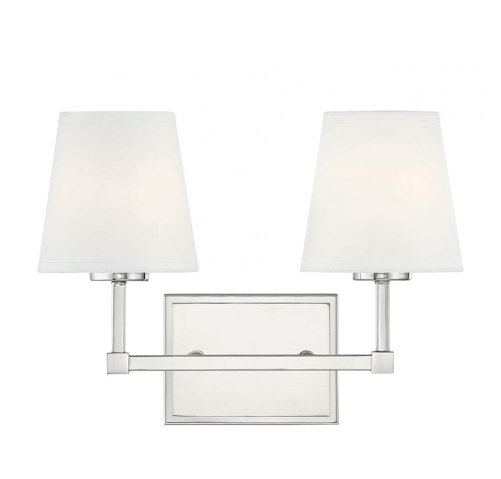 2-Light Bathroom Vanity Light in Polished Nickel