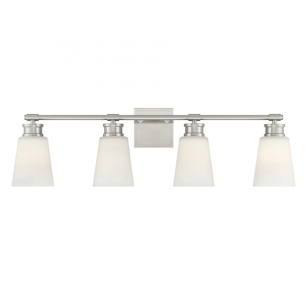 4-Light Bathroom Vanity Light in Brushed Nickel