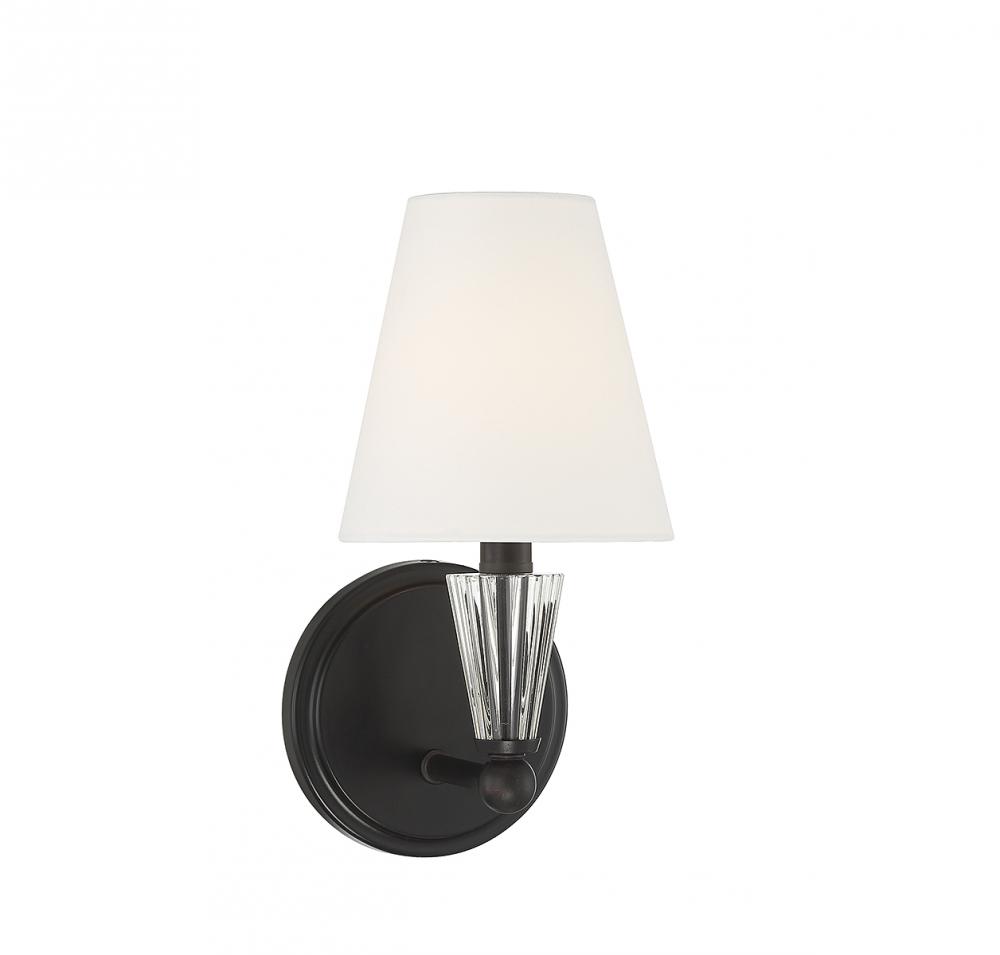 1-Light Wall Sconce in Matte Black