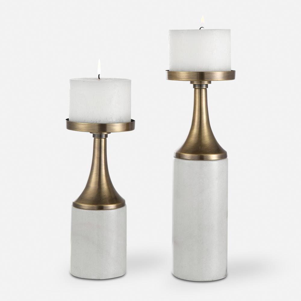 Uttermost Castiel Marble Candleholders, Set/2