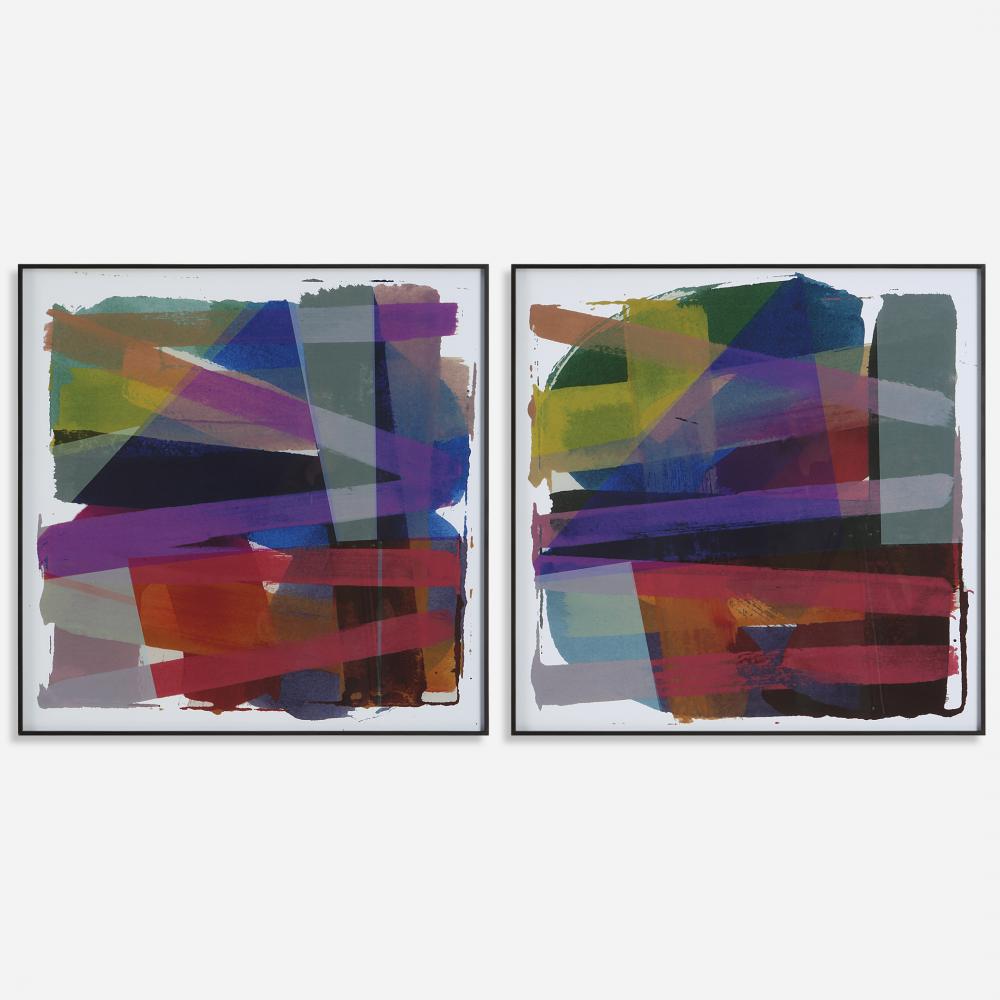 Vivacious Abstract Framed Prints, Set/2