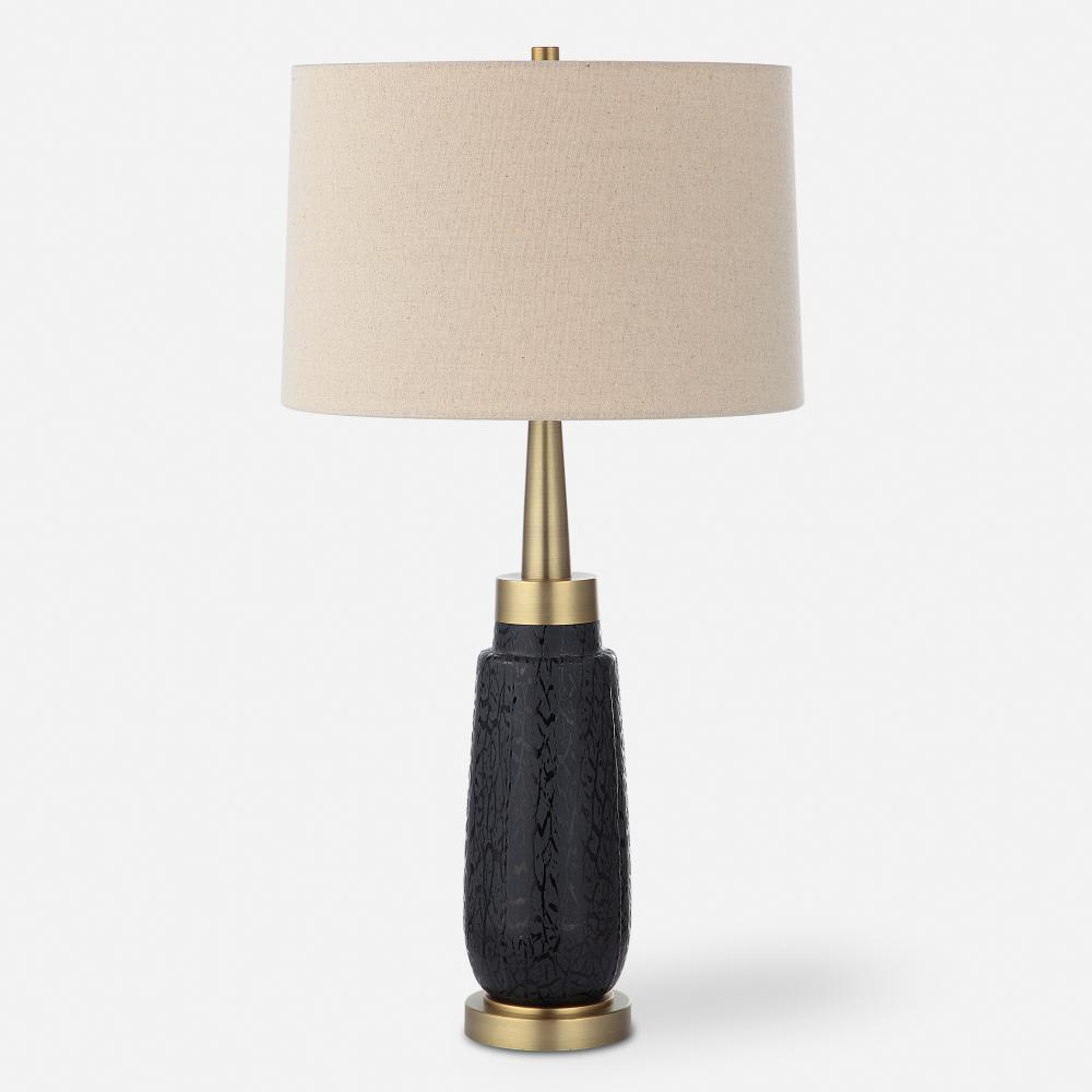 Spyglass Black Wood Grain Table Lamp