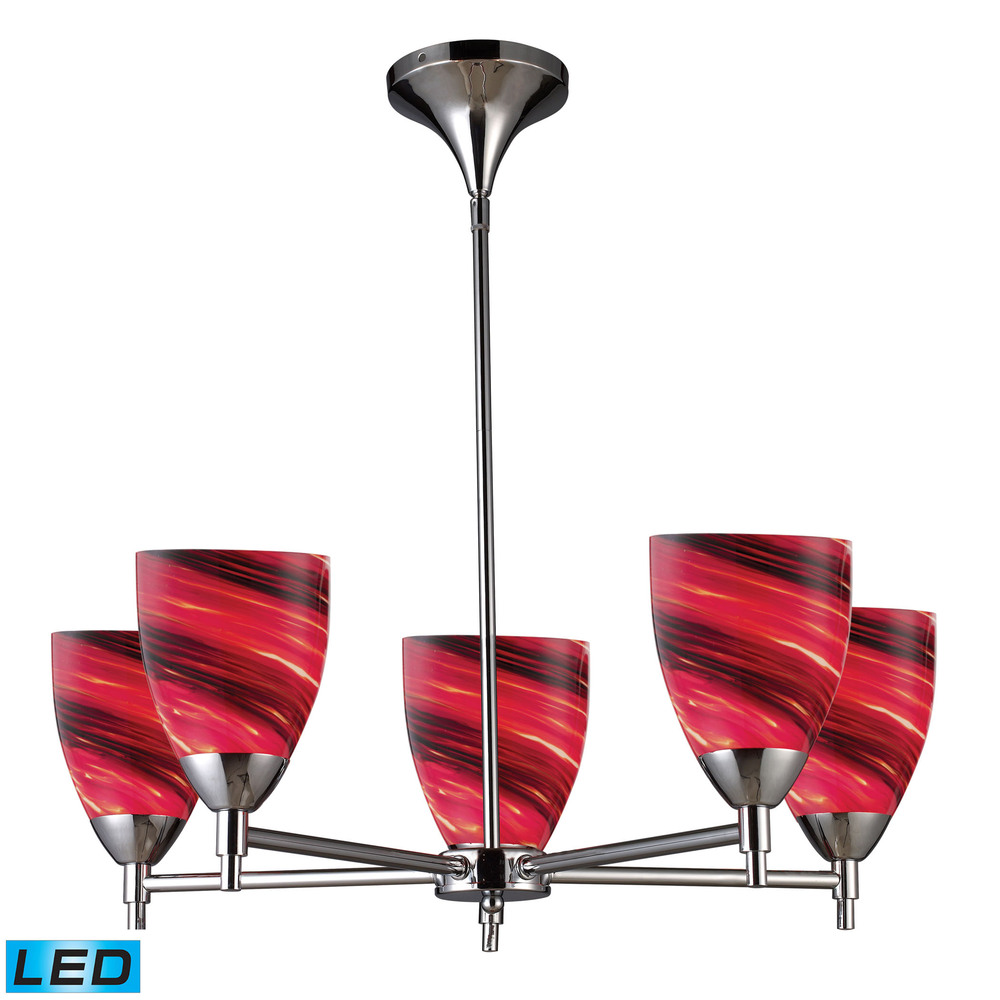 Celina 5 Light LED Chandelier In Polished Chrome