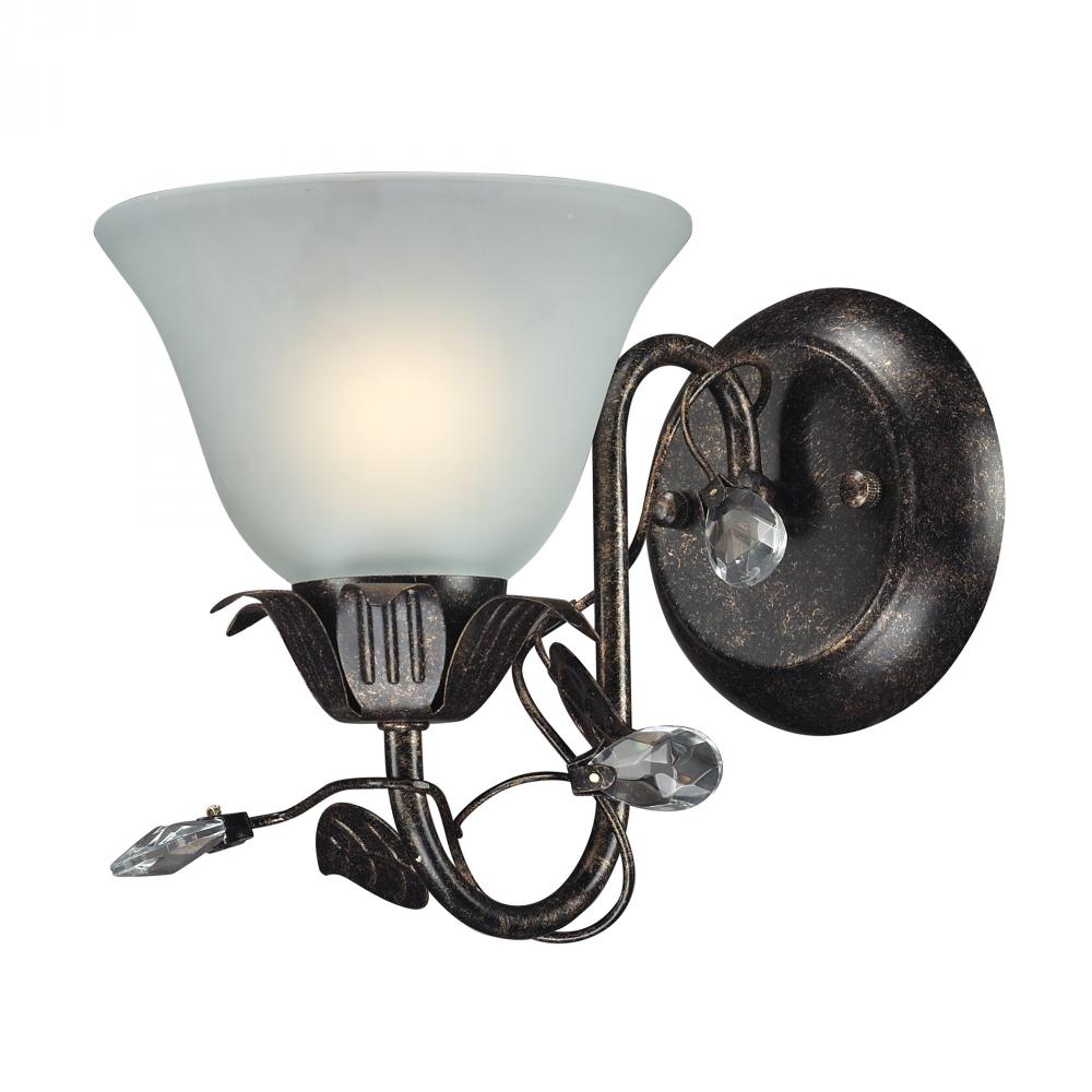 One Light Deep Rust Bathroom Sconce