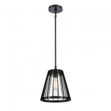  82115/1 - Open Louvers 10'' Wide 1-Light Pendant - Matte Black