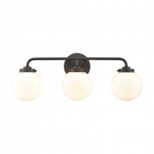 ELK Home EC89964/3 - Fairbanks 22.75'' Wide 3-Light Vanity Light - Matte Black and Opal